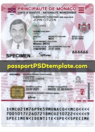 Monaco Passport Template PSD Photoshop Editable Drivers License Fake ID Card Maker PayPal Bitcoin