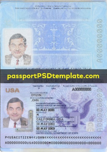 USA Passport Template PSD United States of America 2020 NEW fake-passport-template-psd-photoshop-bitcoin-editable-id-bill-drivers-license