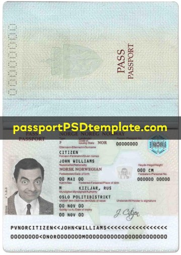 norway Passport Template PSD Photoshop Editable Drivers License Fake ID Card Maker PayPal Bitcoin